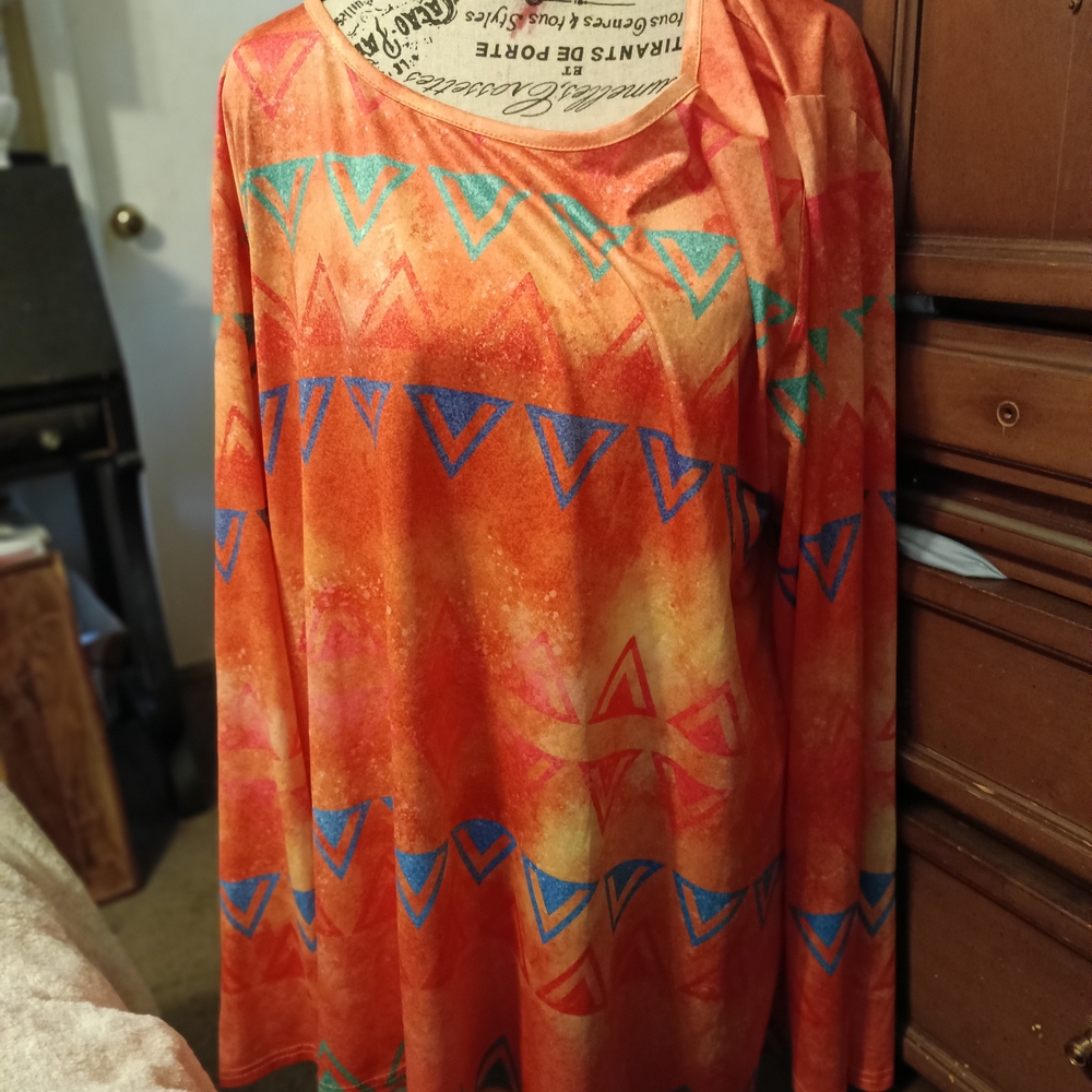 Colorful Geometric Long Sleeve Top